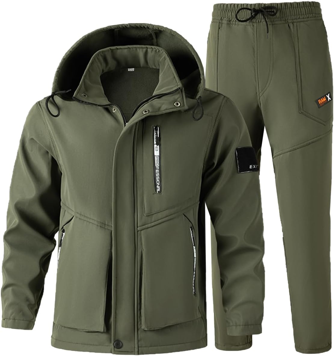 [YJSO] マウンテンパーカー 上下セット メンズ セットアップ 裏起毛 暖かい 防寒 ウインドブレーカー 上下 セット アウトド