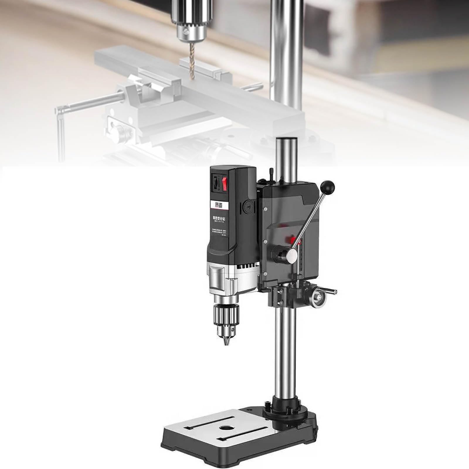 Taladro de Mesa de 710 W, Mini Taladro de Banco, Velocidad del husillo: 0-2800 r/min, Capacidad de perforación: Hierro 8 mm/Madera 30 mm, para joyeros, carpinteros, mecánicos,Black