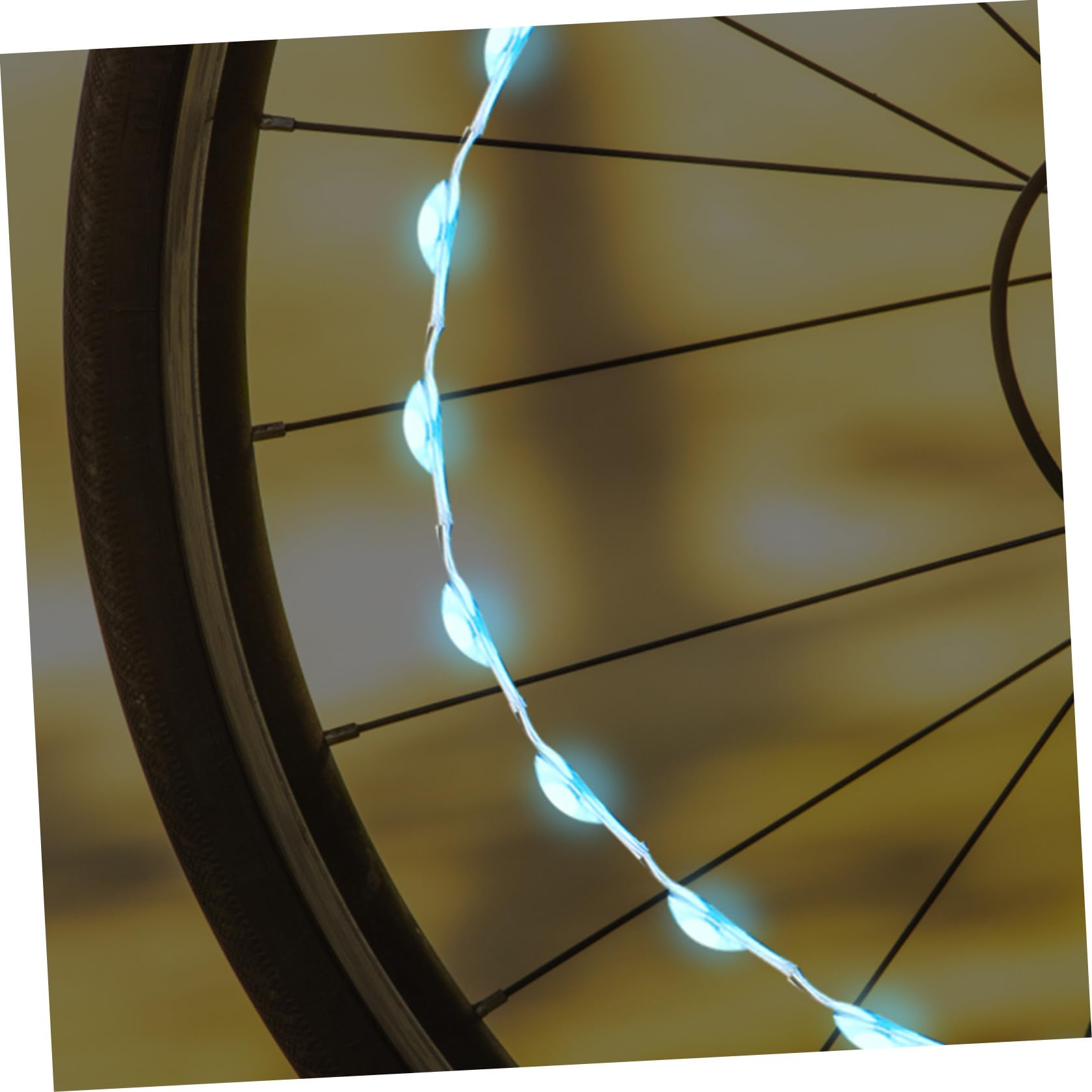 ibasenice 1set Luce per Bicicletta Riflessivo Ricaricabile Guidato Parlato Posteriore Leggero Davanti Luce dei Raggi della Ruota Lampada a Raggi Luce Filo Bici Impermeabili ABS Nero