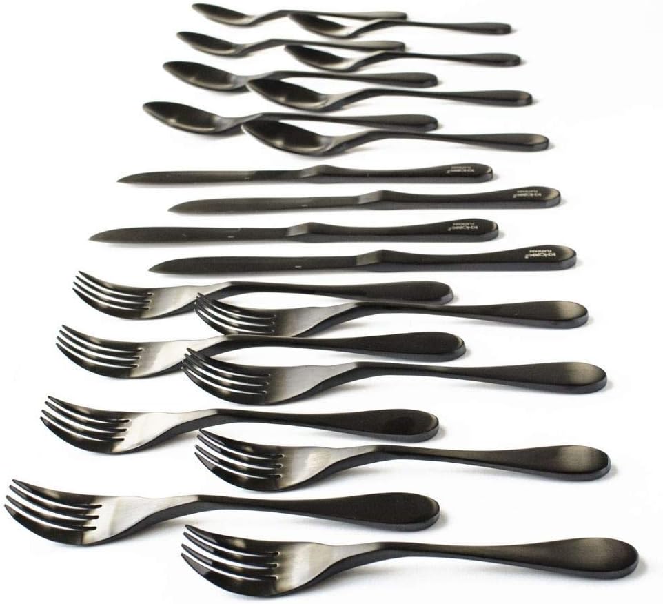 Knork Black Matte Titanium Coated Stainless 20-Piece Set