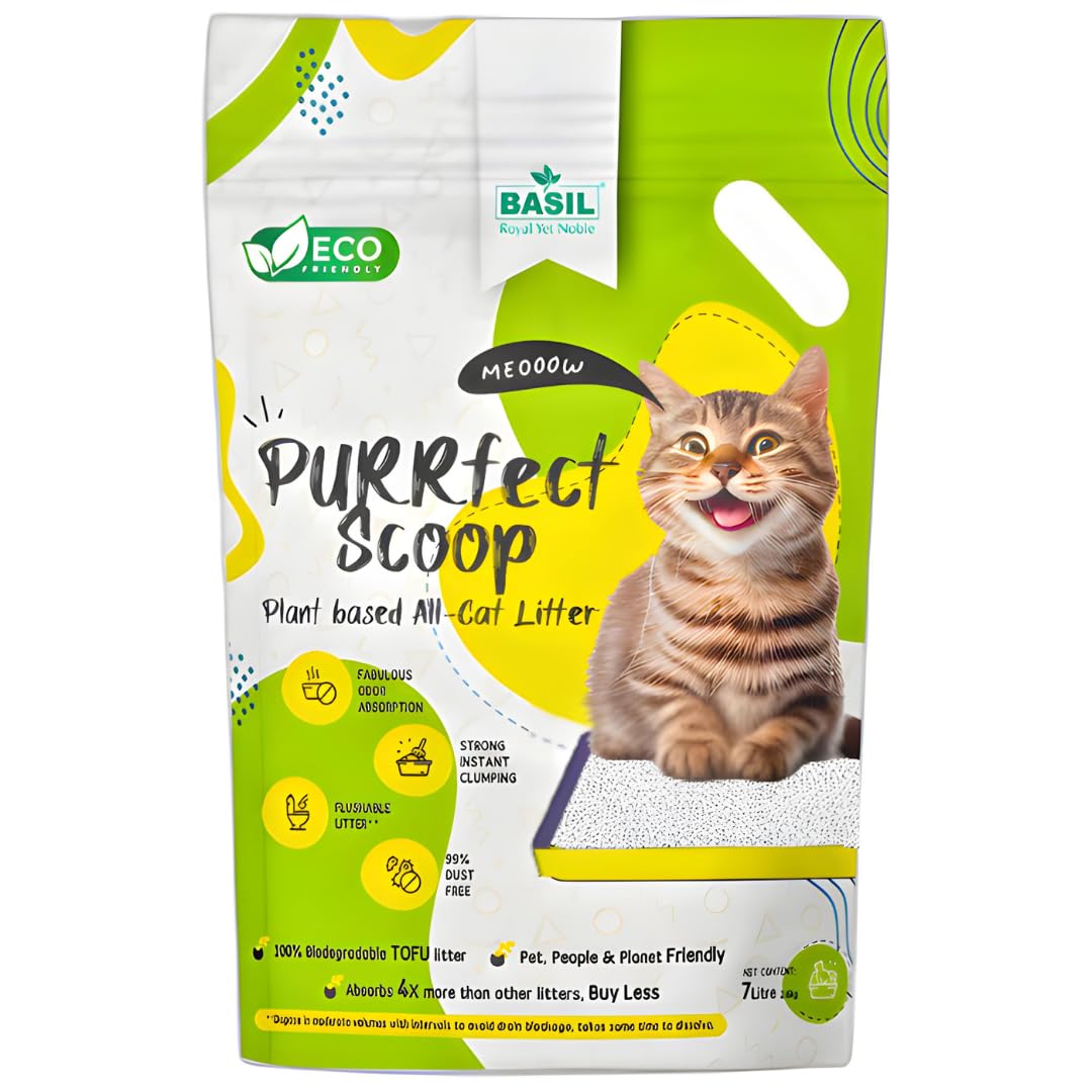 Basil Purrfect Scoop Cat Litter, Plant Based TOFU Cat Litter, 7 LTR | 100% Natural & Biodegradable (Milk) (B0D22G18VX) Amazon Price History, Amazon Price Tracker