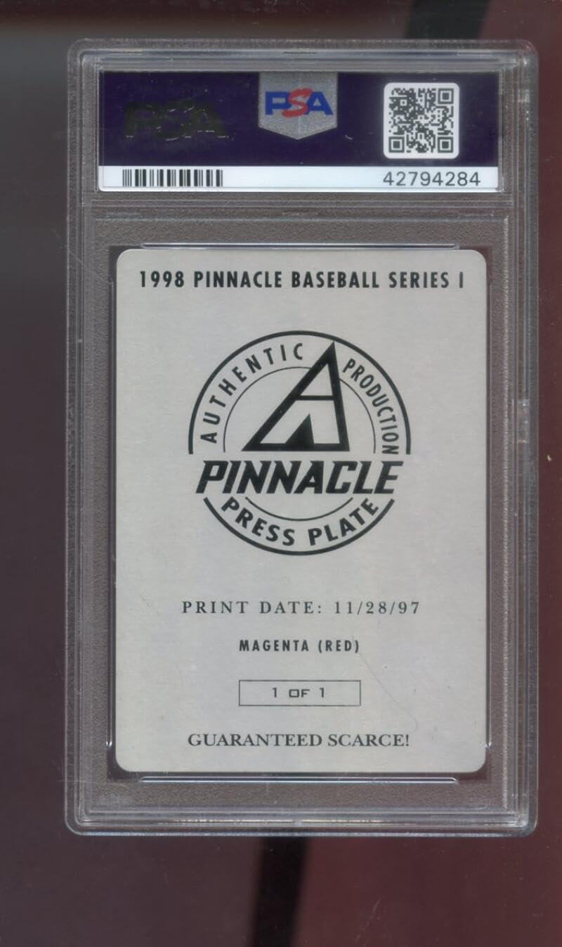 1997 New Pinnacle PRESS PLATE 1/1 Magenta Back #7 Mike Piazza PSA AUTHENTIC Graded Baseball Card MLB INSERT Los Angeles Dodgers 1 of 1