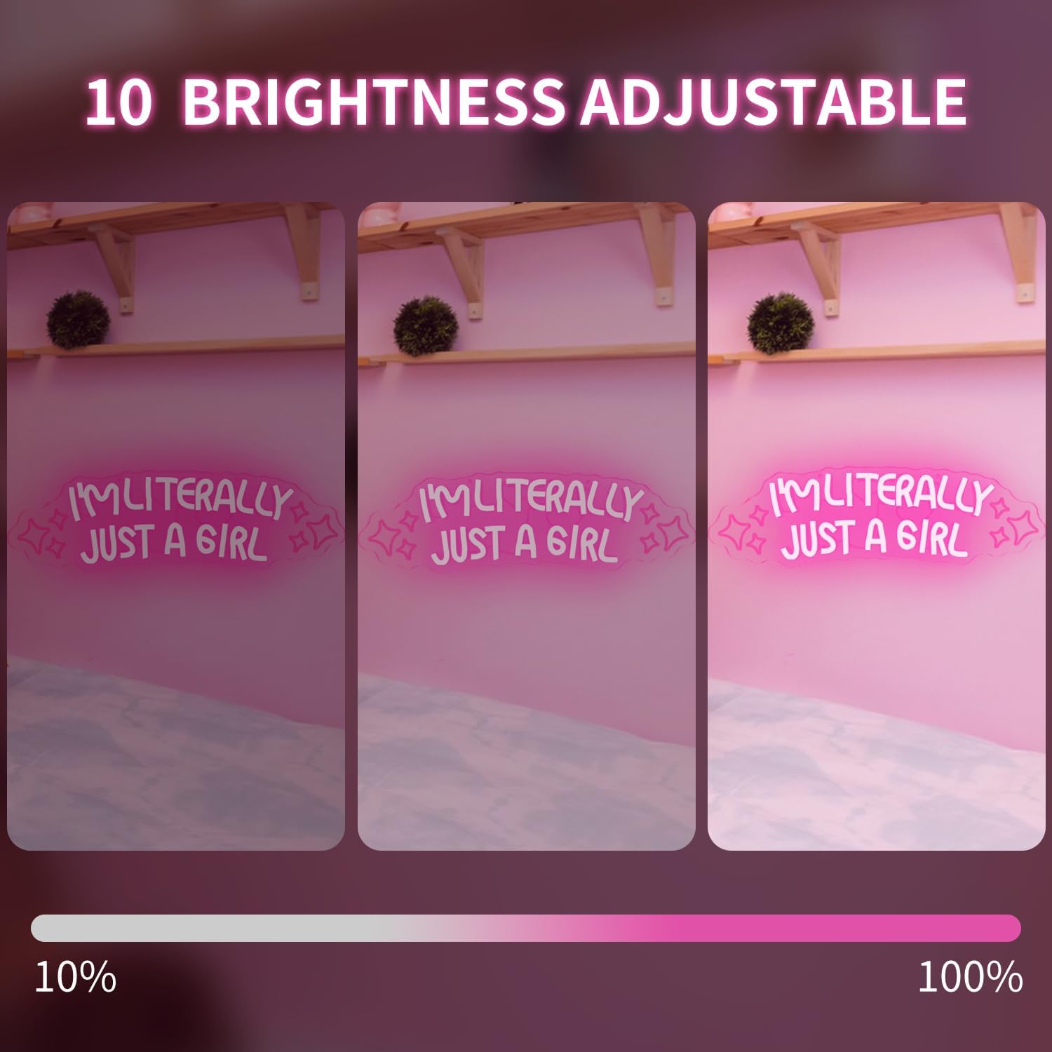 I'M Literally Just A Girl Neon Sign Dimmable Usb Im Just A Girl Led Signs for Bedroom Wall Pink Bow Party Decor Preppy Neon Lights Cute Girly Wall Decor