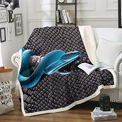 Erosebridal Snake Skin Blanket Throw, Fashion Wild Snake Fleece Blanket Animal Theme Bedding Blanket for Boys Youth Adult Man Bedroom Decor, 3D Python Print Fleece Throw Blanket 40"x50"