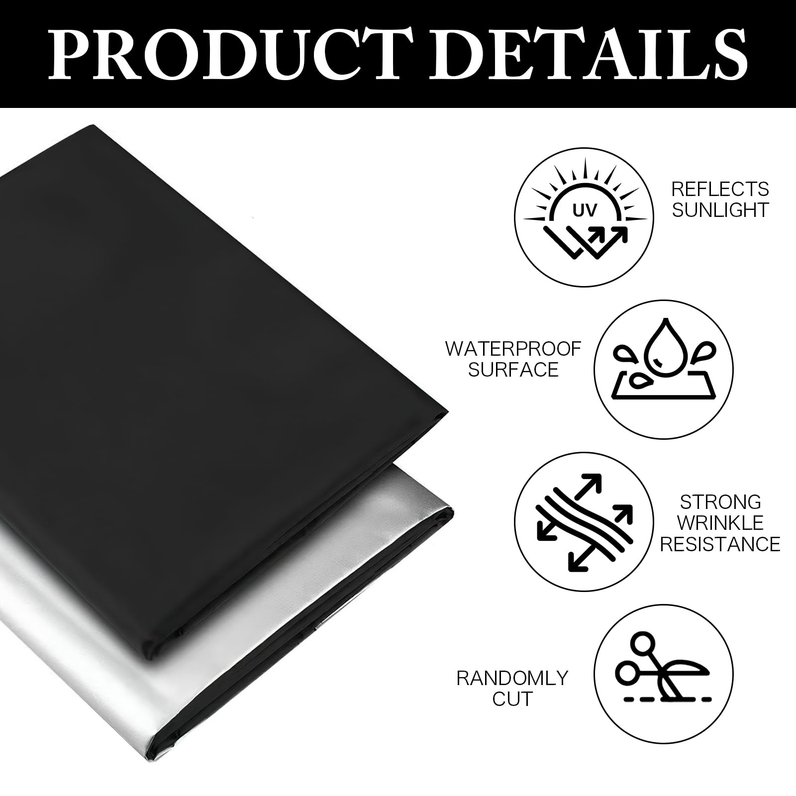 Wlleoaa Temporary Blackout Blinds, Magnetic Blackout Blinds Stick On 100X150CM, 100% Blackouts Blind Curtain - Image 3