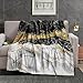 Bedbay Black Gold Marble Throw Blanket Boys & Girls - Soft, Cozy, Lightweight Plush Fluffy Blanket for All Seasons Bed Couch Chair Room Decor(Grey Gold, Twin(60