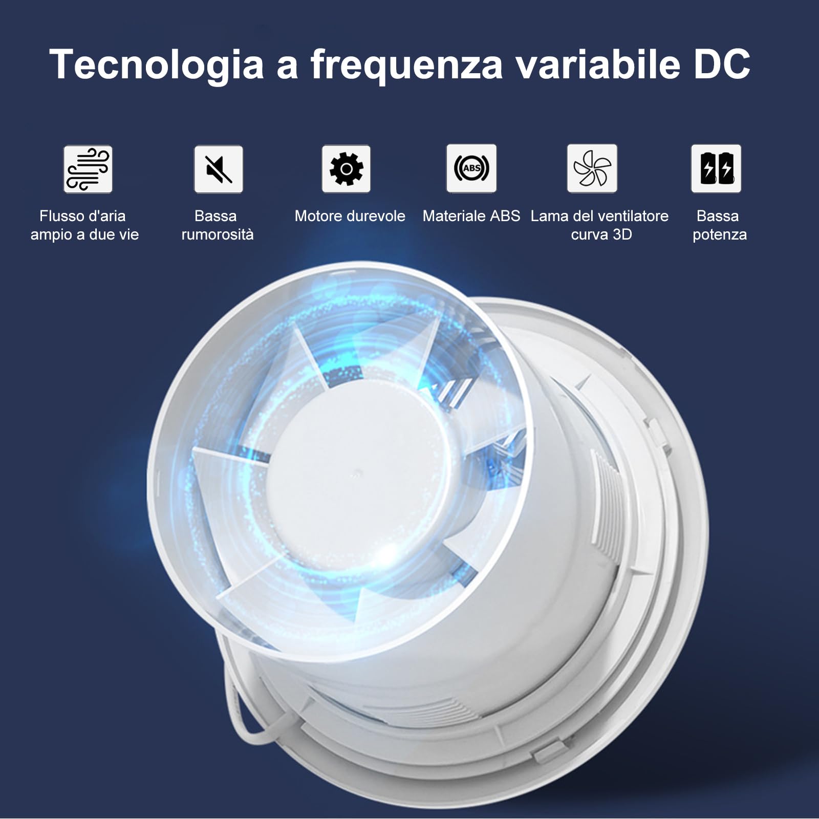 150mm Ventola di Scarico 240m³/h 5W, Ventola di Ventilazione reversibile bidirezionale con 3 Velocità Regolabile, RC Ventola di Ventazione per Cucina Bagno Soffitto Finestra