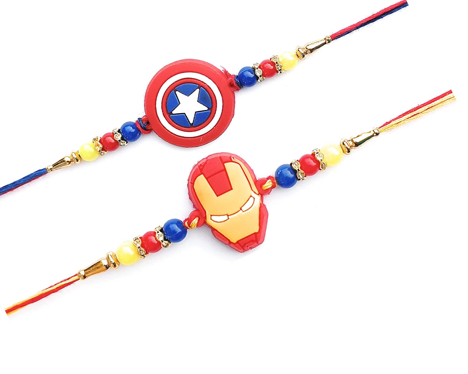 kizzi Set Of 2 Shield Ironmen Rakhi For Kids Brother Combo For Rakshabandhan With Roli Chawal & Greeting Card-picture-26