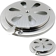 YOUNLEN 2 PCS Rosette d'aération en Acier Inoxydabl,Grille Ventilation Reglable en Acier Inoxydable,125 mm Grille de Ventilation Rond en Acier Inoxydable,pour Fumoir Bateau Maison Yacht