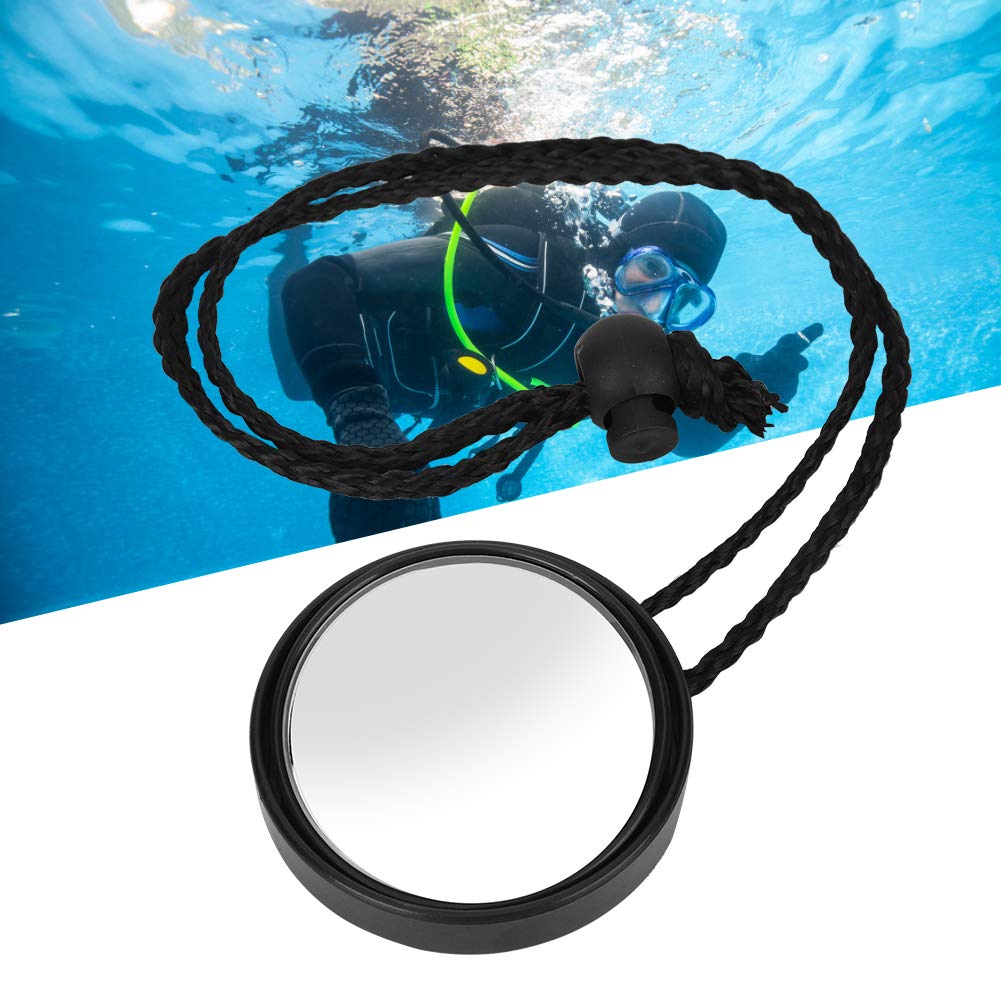 fuik Diving Mirror, Small & Adjustable Side Hanging for Cave & Boat Diving (Black), 10 cm - Image 4