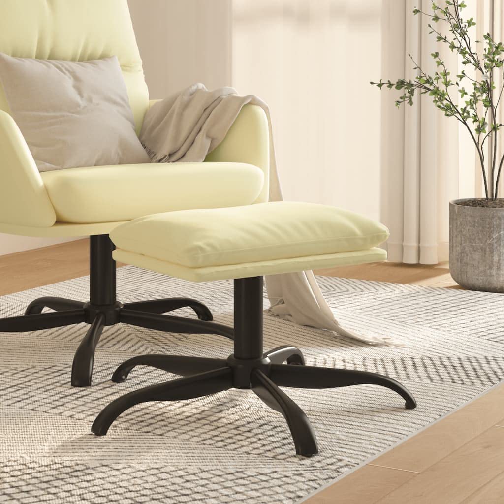 Repose-Pied Salon Manque de Place Solution Pouf Crème 60cm