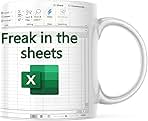 Funny Excel Coffee Mug, Freak In The Sheets Mug, Spreadsheet Excel Cup, Gifts for CPA CFO Coworkers Accounting Boss Friends, Novelty Gifts for Birthday Christmas New Year Men Women