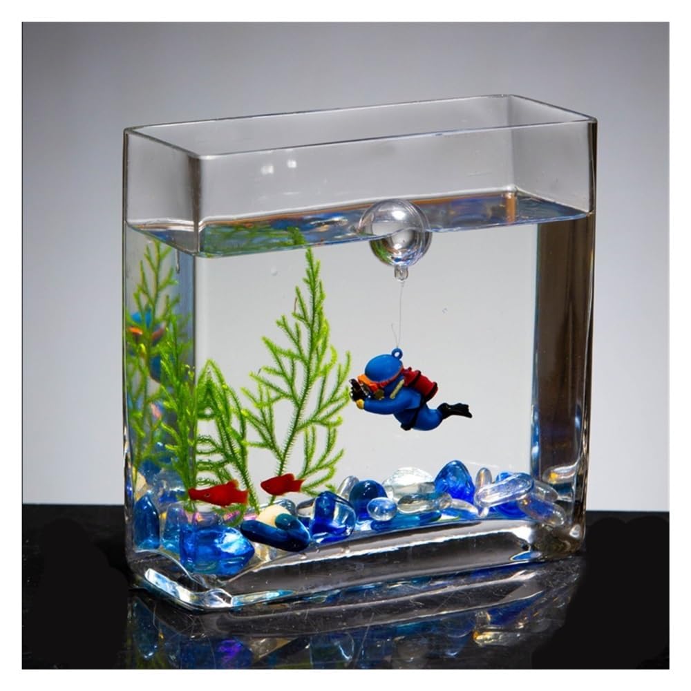 Aquarium Rechteckiges Glasaquarium for das Wohnzimmer, kleines Aquarium, transparente Tischvase