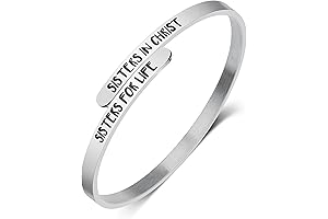 Sister in Christ Gift: Cross Bangle Bracelet