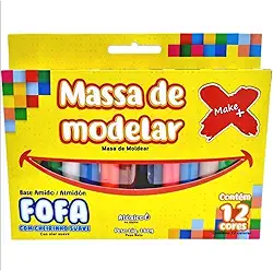 Massinha de Modelar, Fofa, 12 Cores, 180 g, Make+
