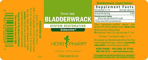 Miniatura 5 de Herb Pharm Extracto líquido Bladderwrack - 1 onza (DBLADD01)