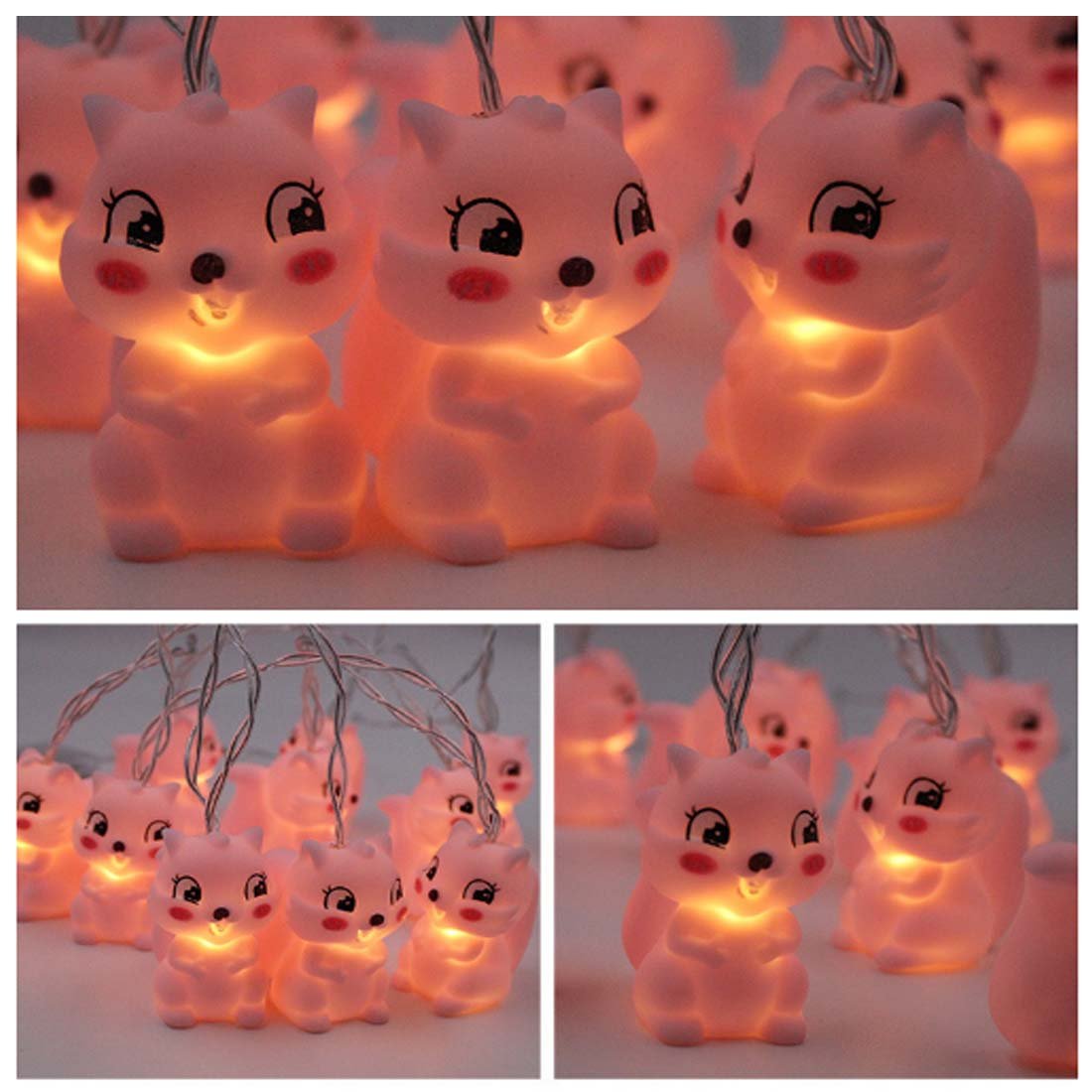 5.9ft/1.8M 10 LEDs Cute Animal Squirrel String Lights,Battery Powered Lights for Home Party, Children Kids Bedroom,Children Room,Nursery,Library or Any Kids Party Decoration.