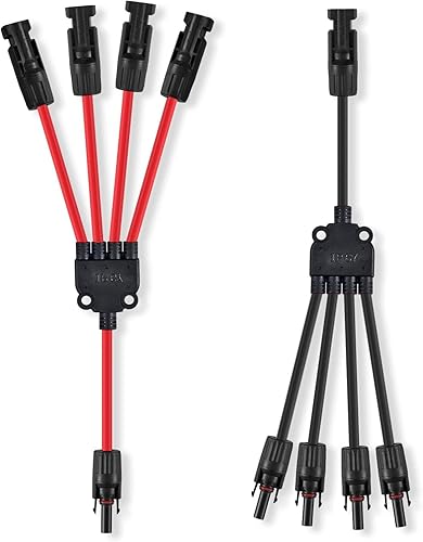 Miniatura 8 de Conectores solares Y Branch Paralelo Adaptador 10AWG Cable para Panel Solar (Rojo y Negro)