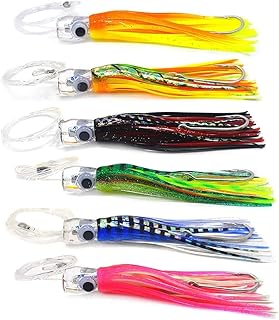 WANGCL 6Pcs Rigged Trolling Lure Marlin Tuna Mahi Dolphin Durado Wahoo Octopus Skirted Fishing Lures