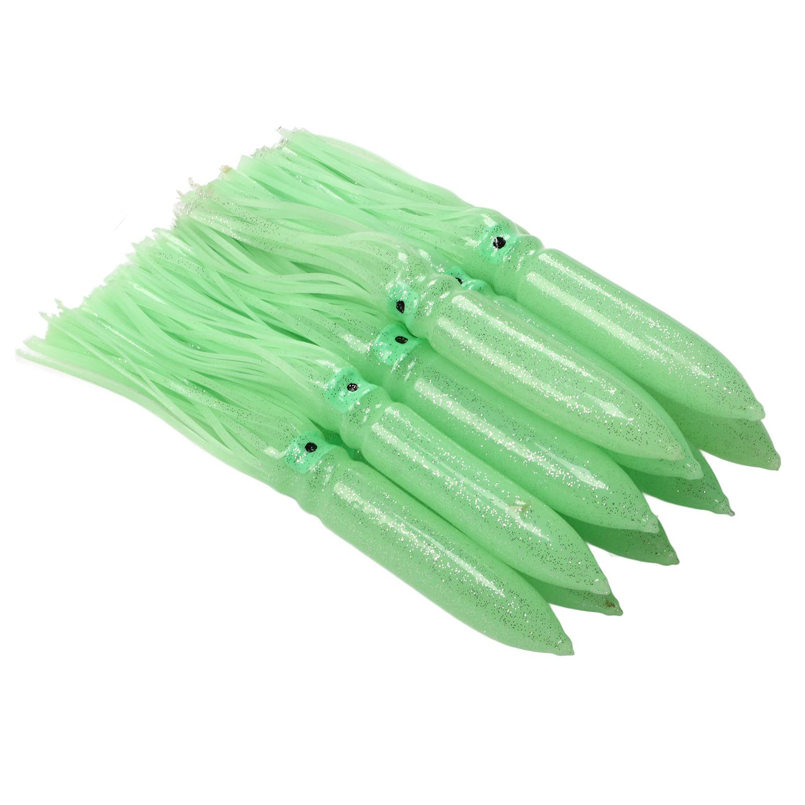 da 10 pezzi Attito di calamari, gonfie di calamari in silicone esche da pesca con gancio, esca da pesca di calamari luminosi luminosi per pesce