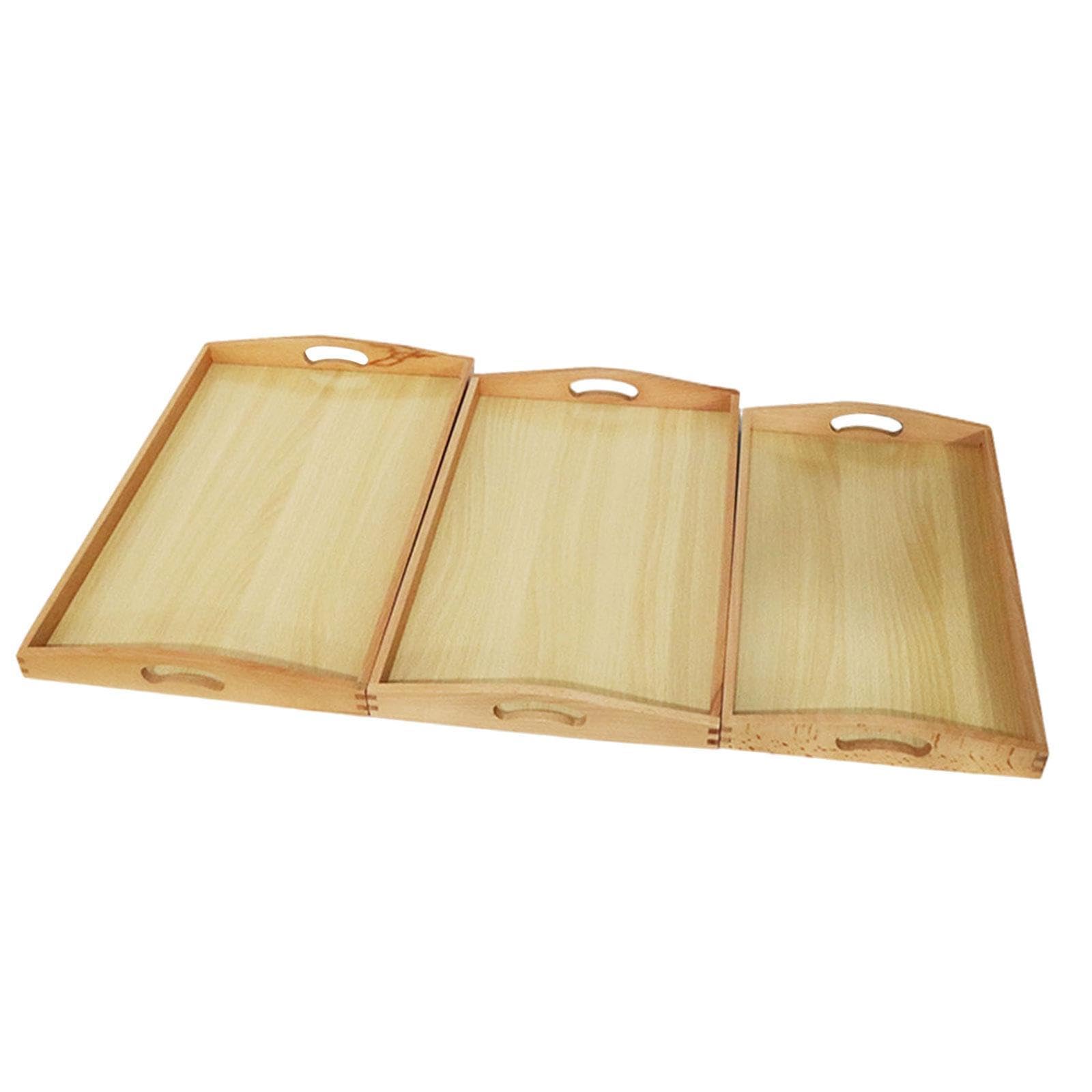 Gralara 3 Bandejas de Madera para Clasificar Y Usar Como Arenero, Ideales para Niños de 3 años en Adelante.