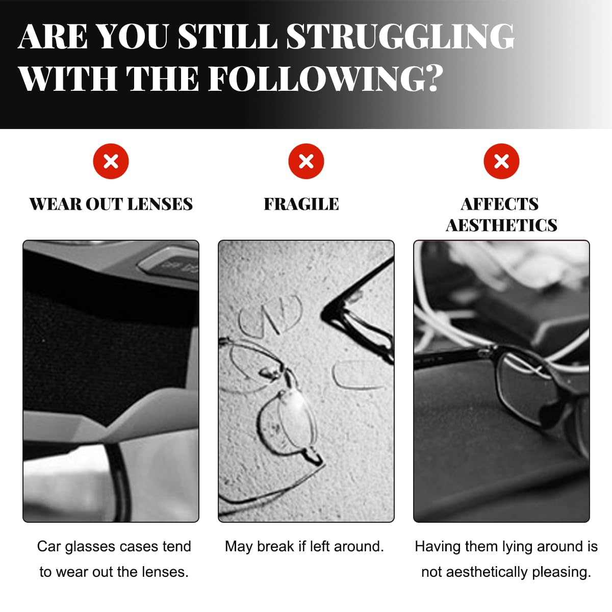 2 PCS Car Sun Visor Glasses Holder Fashion Bling Car Eyeglasses Sunglasses Hanger for Women Girls Glasses Holder — view 5