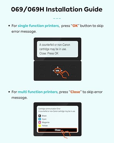 Miniatura 5 de TESEN 069 Cartucho de tóner compatible con Canon CRG-069 069 Cartucho de tóner con Canon Imageclass LBP674Cdw MF753Cdw MF751Cdw Impresora 4 unidades