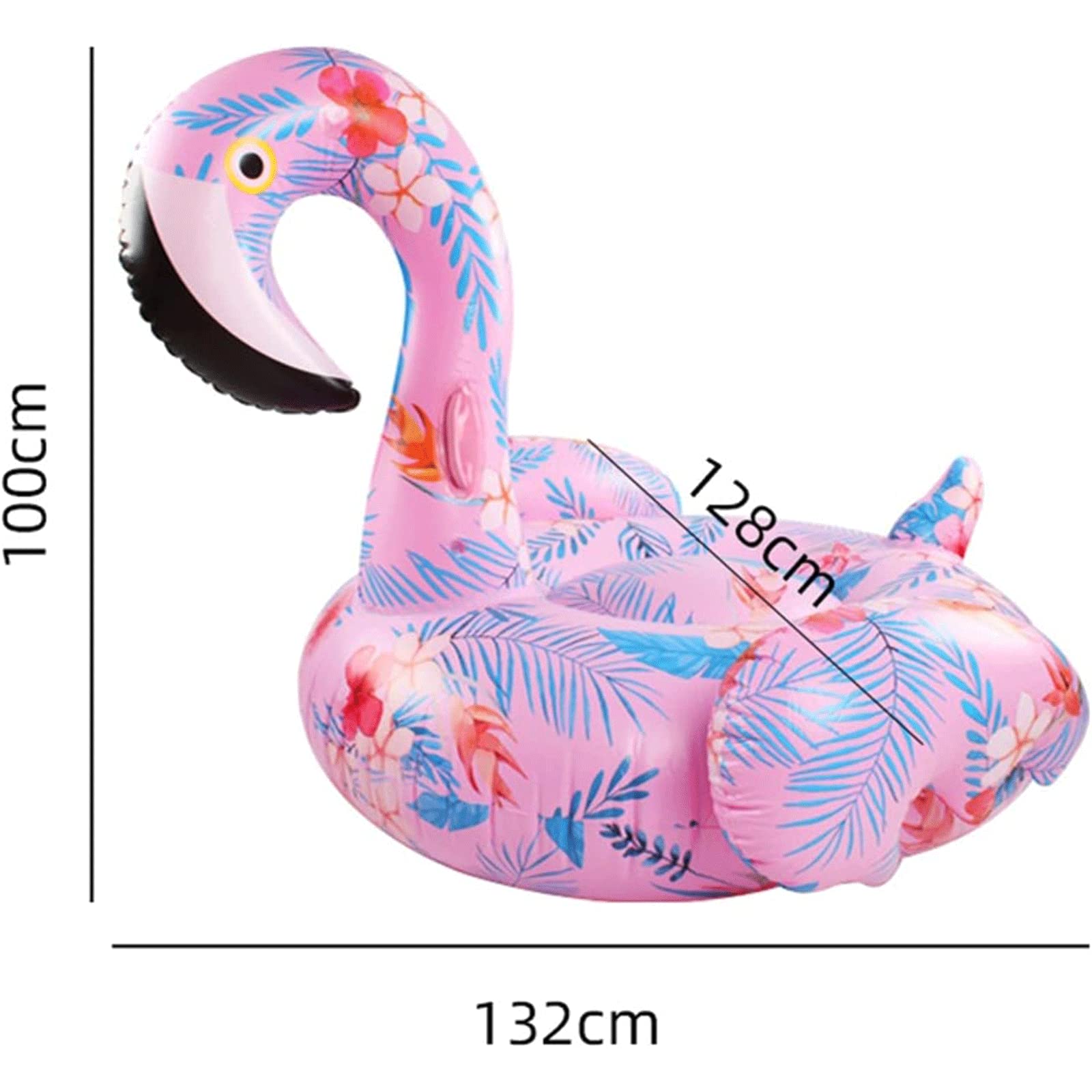 Anillo de natación portátil en Forma de Flamenco, colchón de Aire Inflable Azul con Bomba Manual, salón Flotante de Piscina Inflable para Adultos inflables LWX