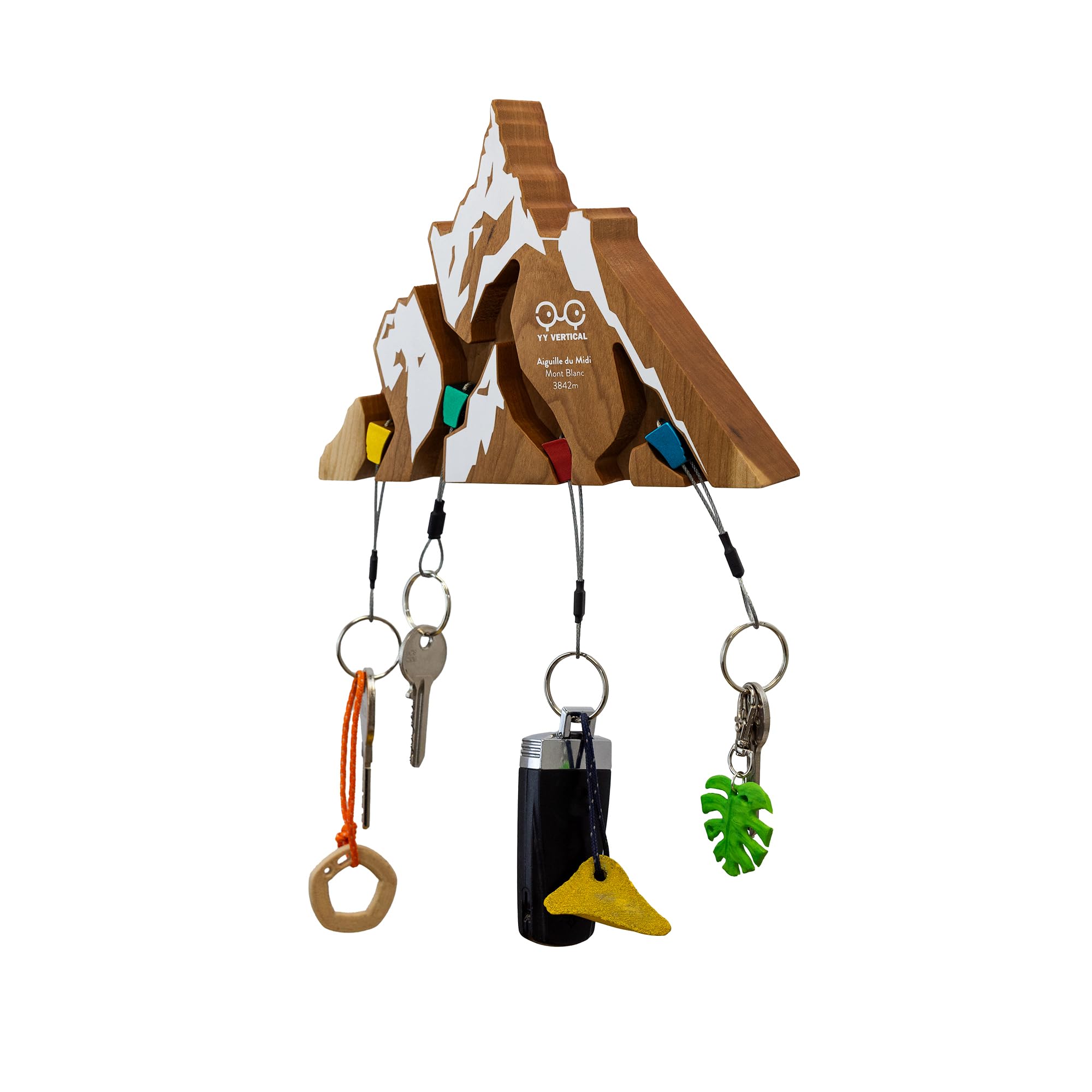 YY Vertical - Porte-clé en bois de cerisier, édition premium