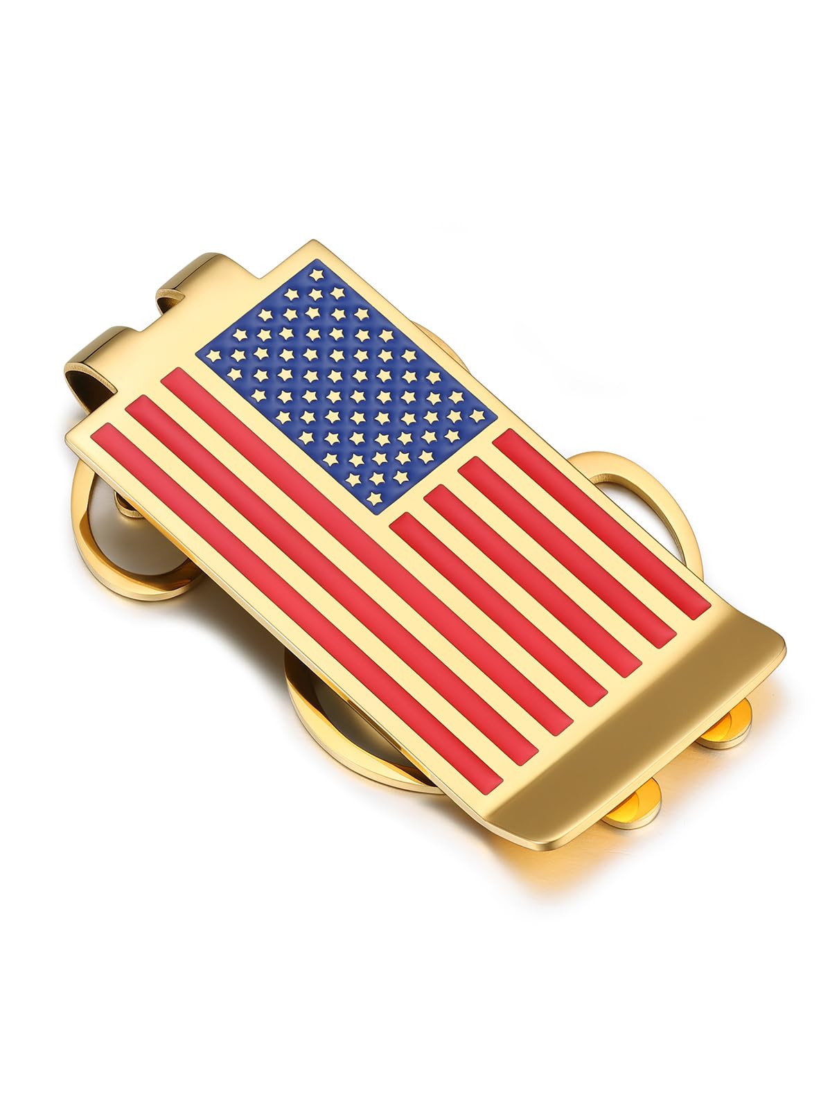 Bandmax American Flag Cash Clip Stainless Steel Black Dollar Cash Clip for Men Minimalist Slim Wallet Gift for Father Husband Patriotic Accessories