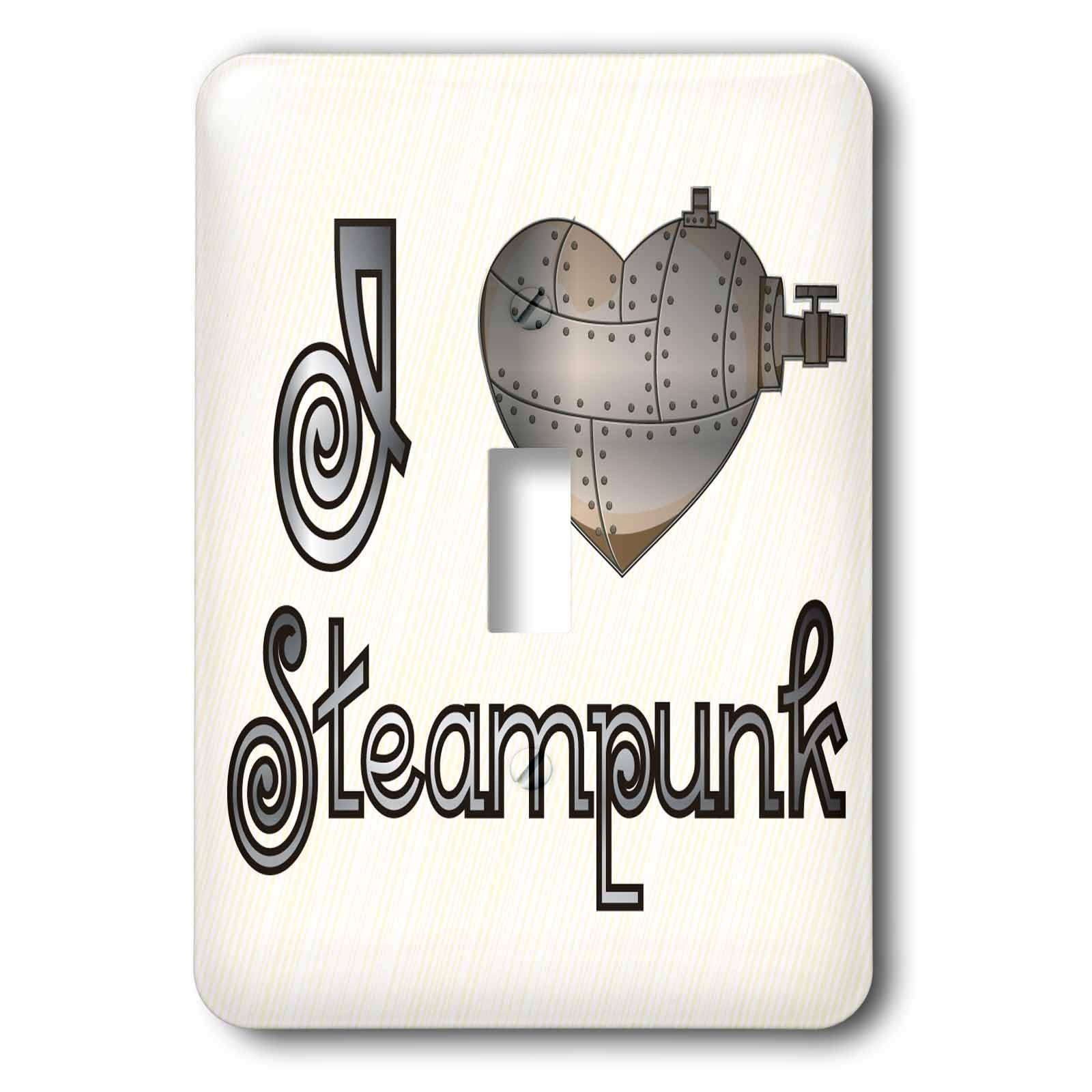 3dRose lsp_106890_1 I Love Metal Heart Steampunk interrupteur à bascule unique