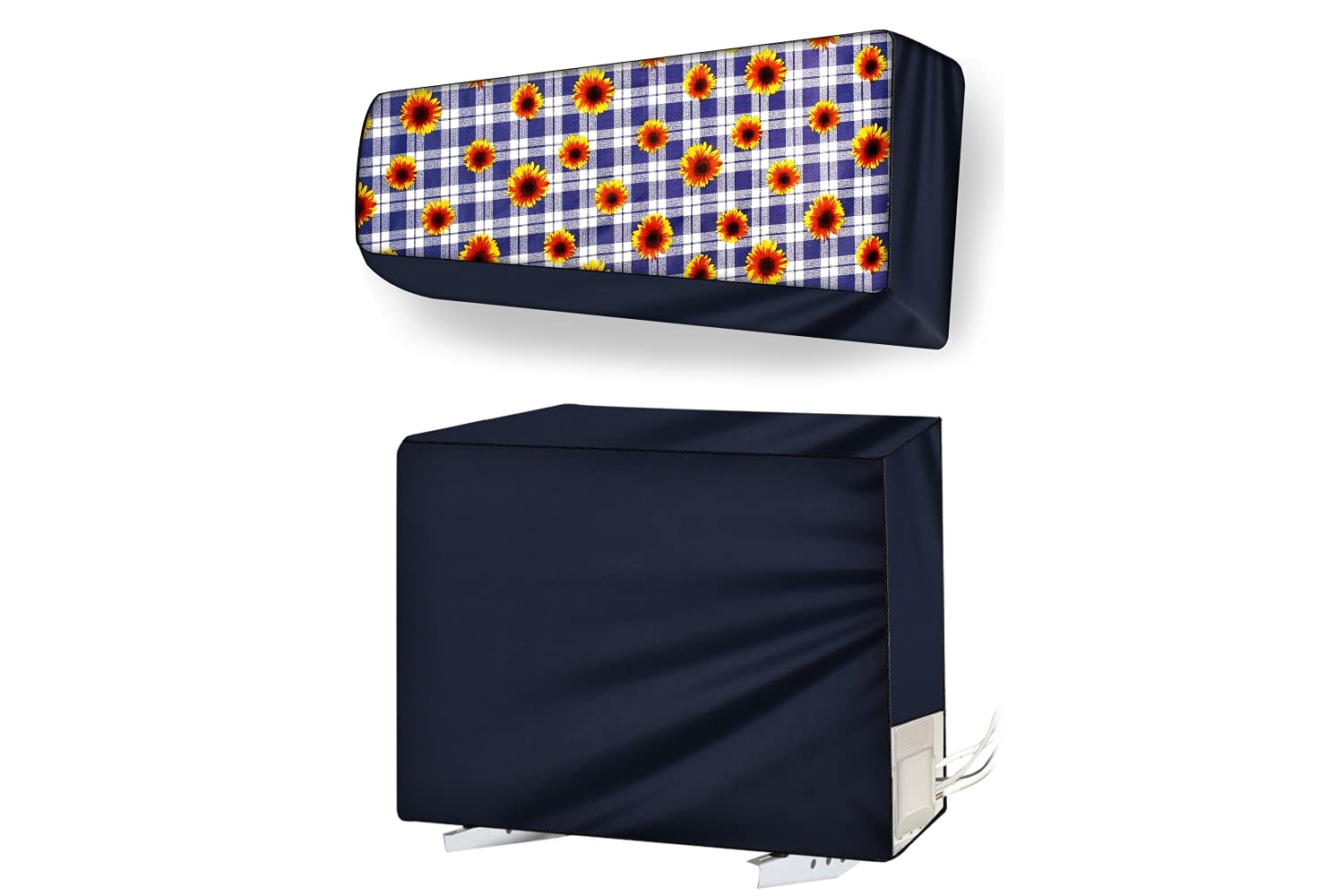 Stylista ac Cover Set of Indoor and Outdoor Unit for 1.5 ton Capacity Gingham Floral Pattern Blue (B09DQ4DY97) Amazon Price History, Amazon Price Tracker