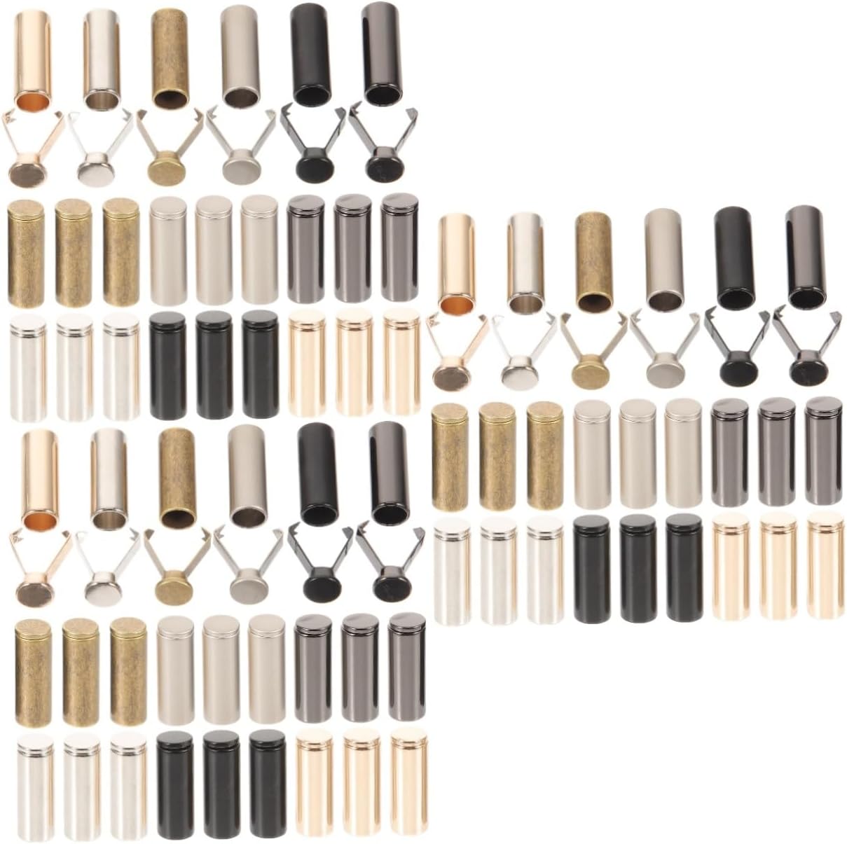 Veemoon 72pcs Cord Ends for Drawstrings Tips Bright Oil and Pearlized Replacement Caps for Pants Strings and Projects