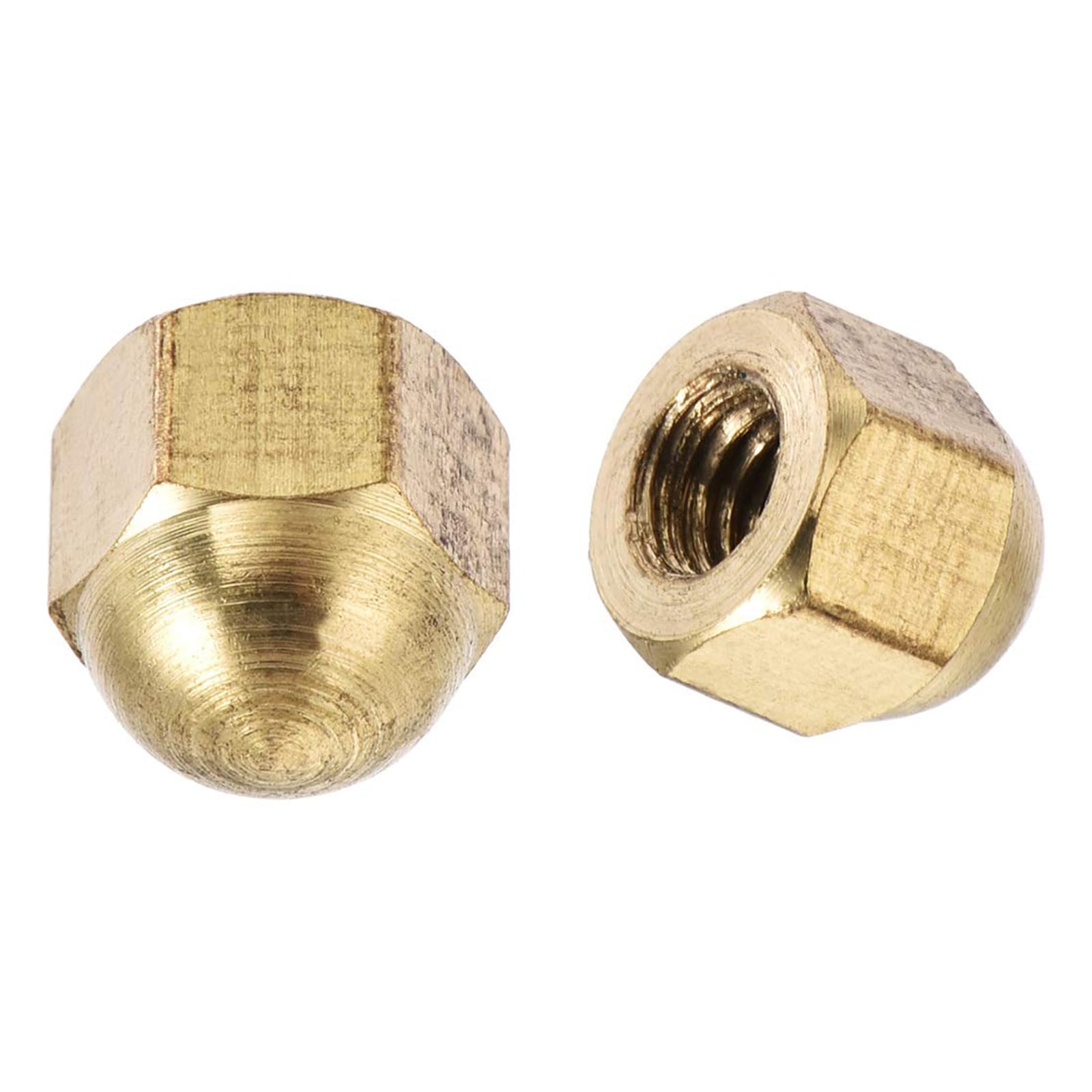 Unifizz Hex Cap Nuts,20Pcs M4 Dome Nuts Brass Hexagon Decorative Cap Nut for Screws Bolts Brass Tone