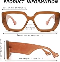 Vista 15 de Thick Frame Blue Light Glasses for Women Men Fashion Square Computer Gaming Eyeglasses with Clear Lens