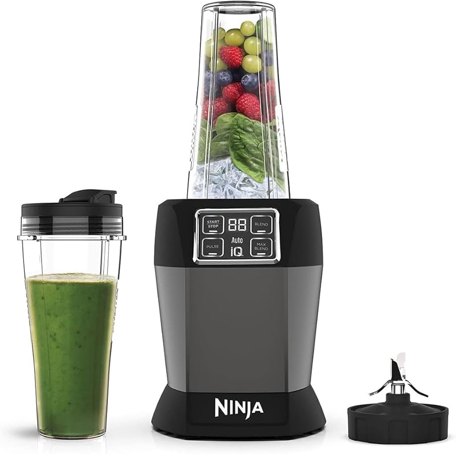 Frullatore ninja 1000 w 2 tazze da 700 ml con coperchi a beccuccio N12-1001