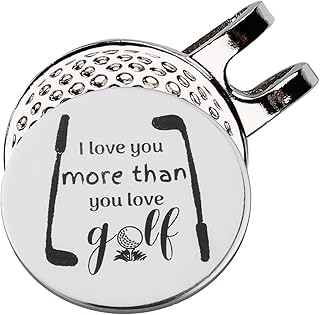 Golf Ball Marker with Magnetic Hat Clip, A Perfect Golf Gift for Men or Women - I Love You More Than You Love Golf, Golf Accessories for Men or Women