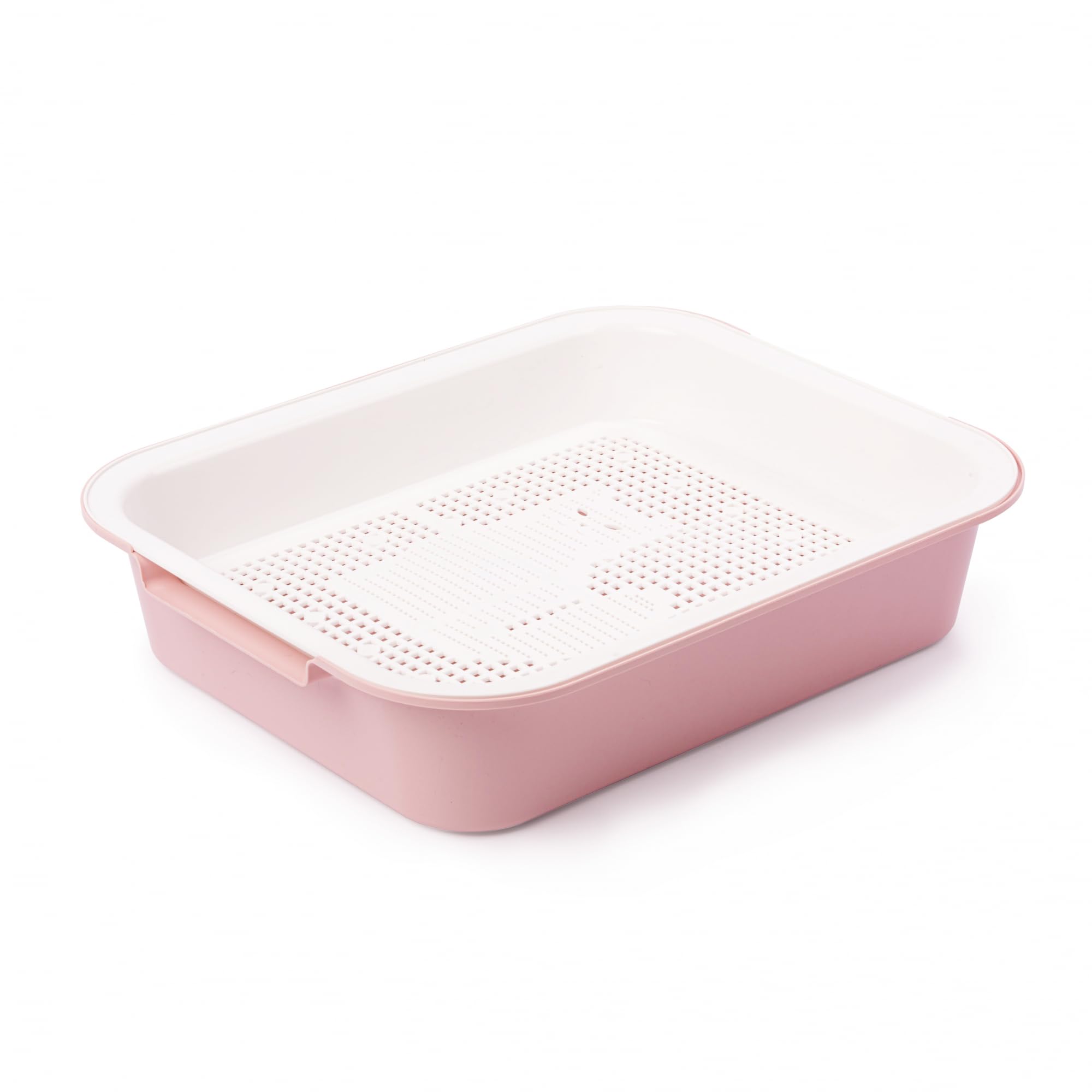 4BIG.fun Set Katzentoilette mit Reinigungssieb und Erste Schalentoilette für Kätzchen Katzenbabys Kaninchen Katzenklo Reinigungssieb Rosa