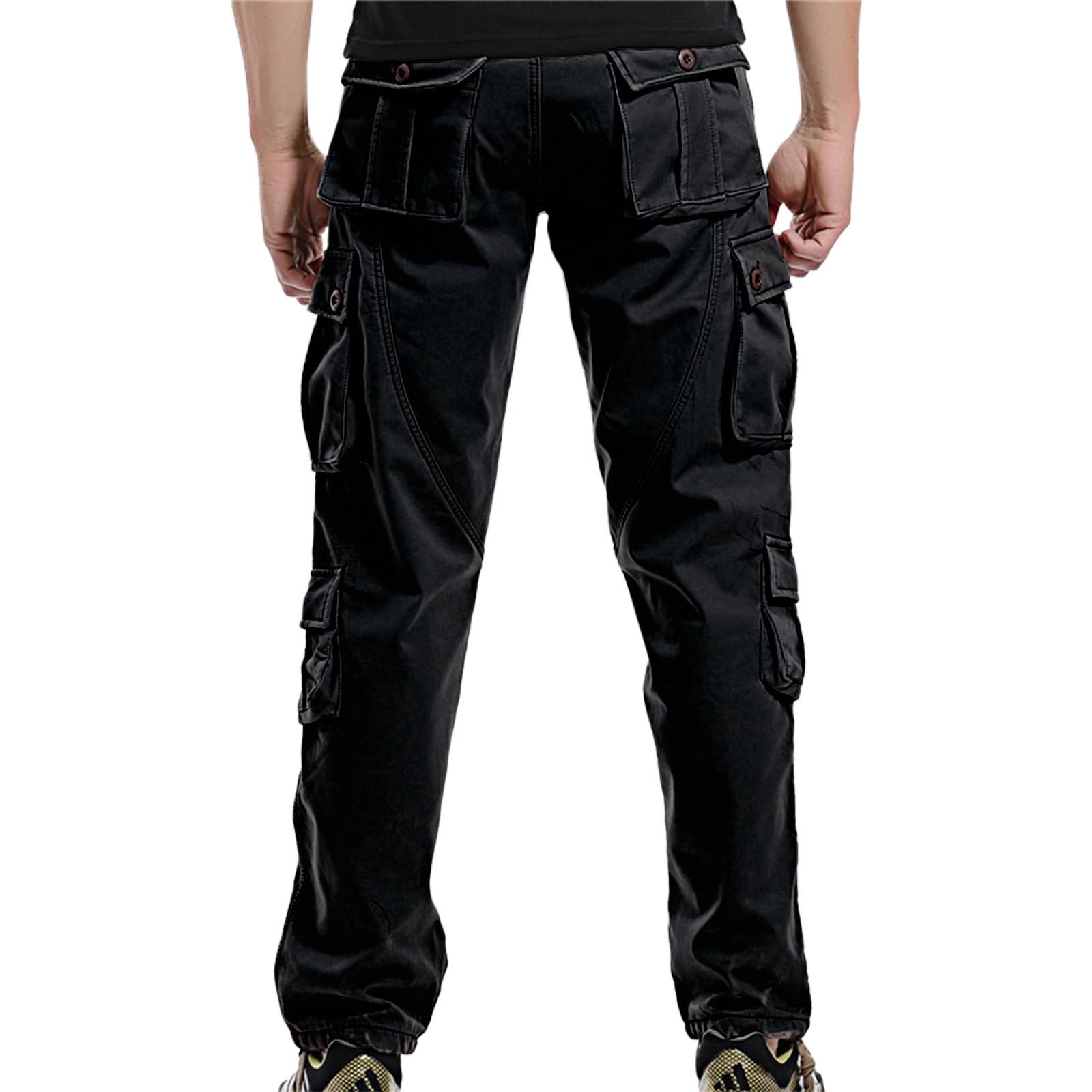 Pantalones cargo para hombre, militares, largos, tiempo libre, cargo, pantalones de trabajo, elásticos, militares, peto, algodón, holgados, chinos, para el tiempo libre