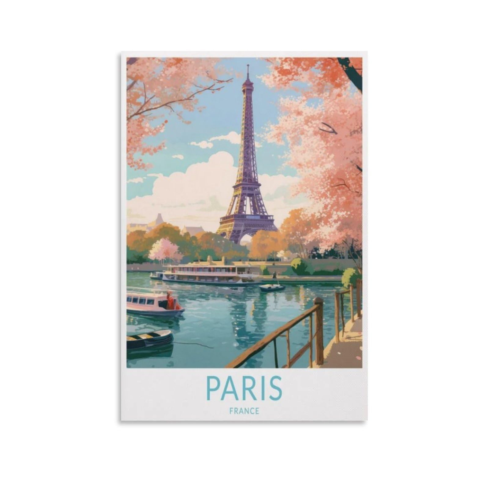 Poster Tour Eiffel Paris Vintage - Format 40x60 Cm, Haute Qualité, Neuf