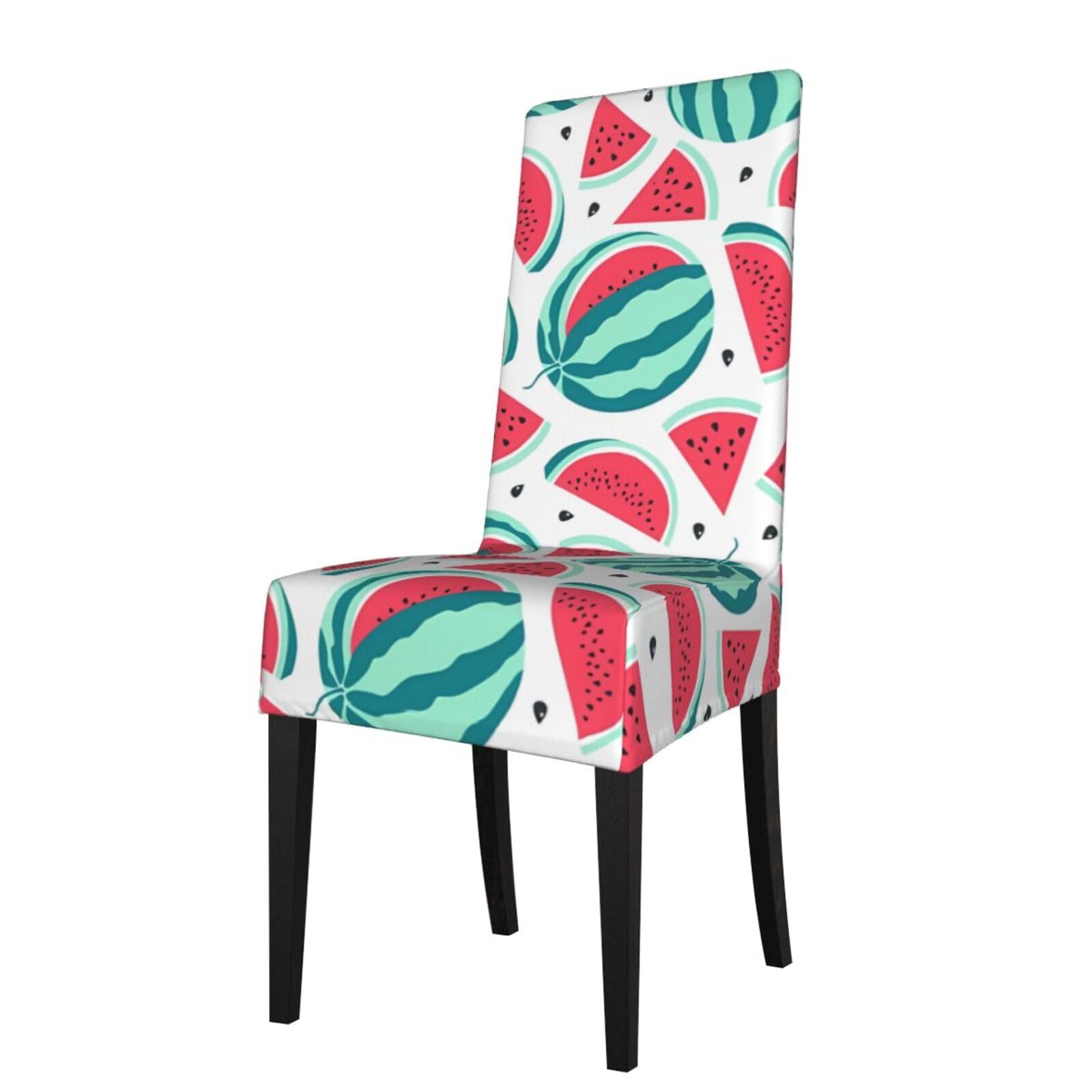 Yyhwhjde Black Fruits Watermelon Prints Protection Cover For Dining Chair – Stretch Slipcovers For A Fresh, Refreshed Dining Room Look!
