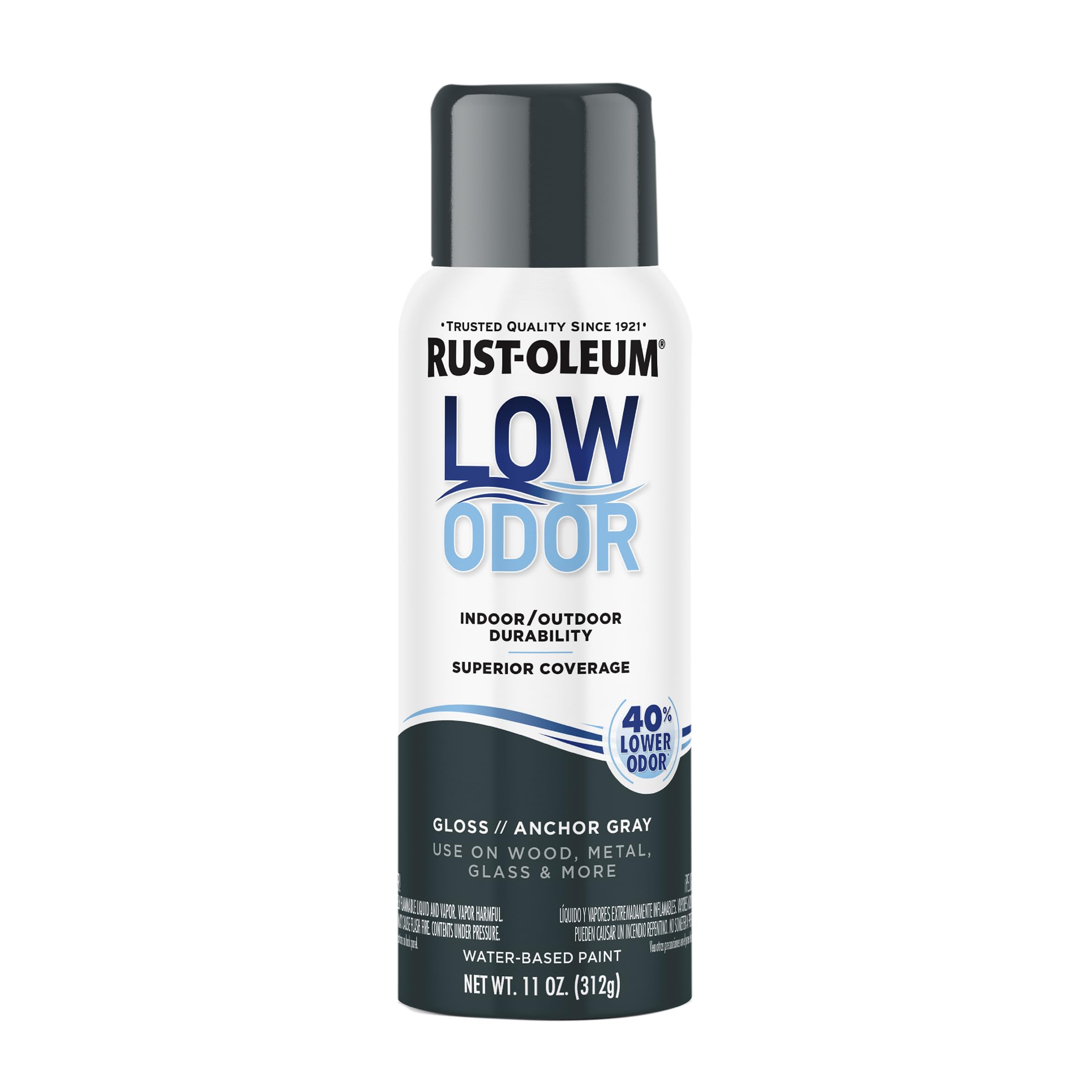 Rust-Oleum Low Odor Premium Spray Paint, Gloss Anchor Gray