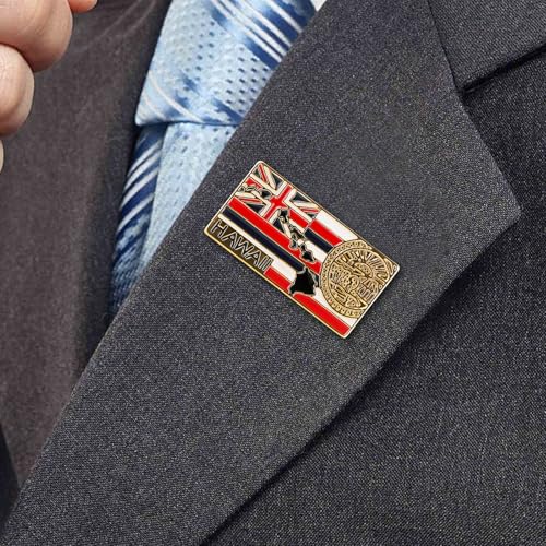Image of State Shaped Map Lapel Metal Pin Enamel Brooch Keepsake Beautifully Designed for Backpack Hat