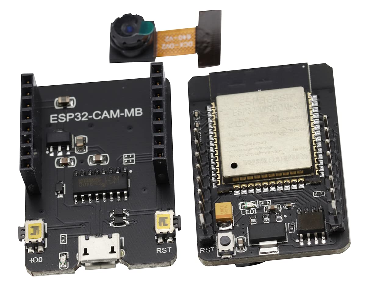 2PCS ESP32-CAM Consiglio di sviluppo Scheda di prova Wi-Fi + Modulo Bluetooth ESP32 Micro USB CC 5V Scheda di sviluppo dual core Porta seriale con fotocamera OV2640