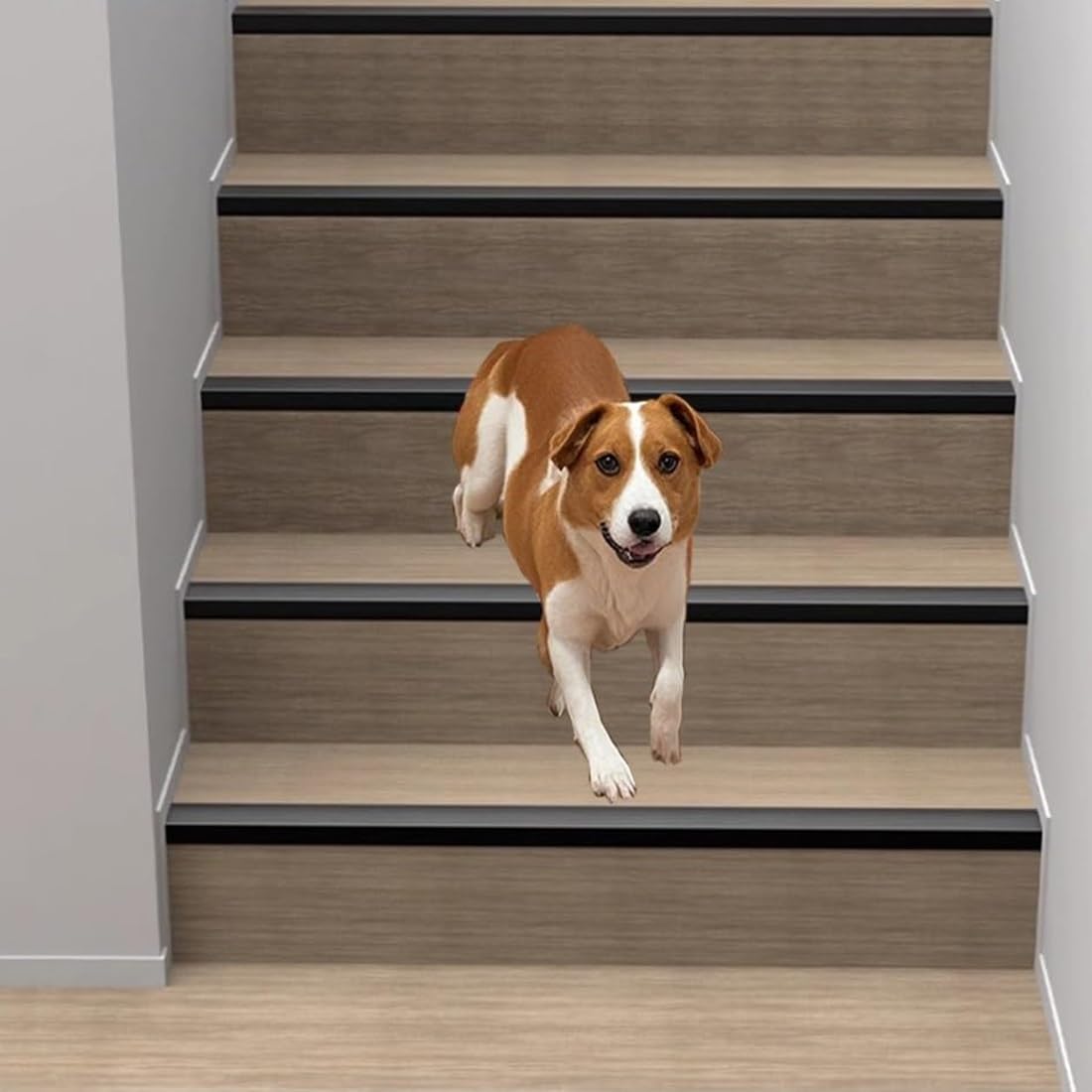 125/135/145 cm Protector de Nariz de Escalera de Metal Antideslizante, Perfil de Borde de Escalera en Forma de L para Escaleras Interiores Y Exteriores(Zwart,145cm/4.8ft)