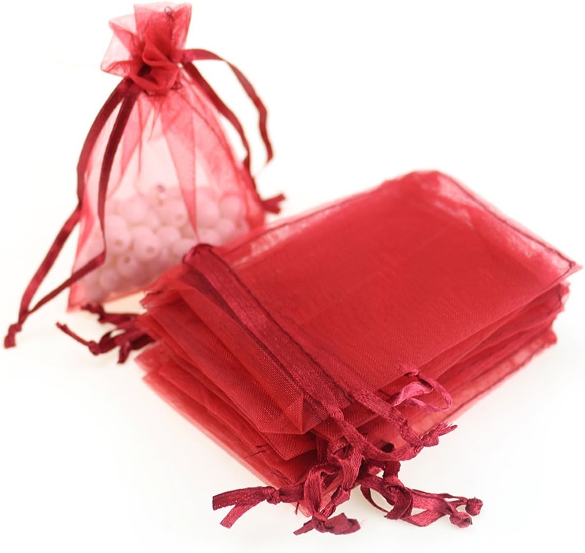 Akstore 100PCS 4x6inch (10x15cm) Drawstring Organza Jewelry Favor Pouches Wedding Party Festival Gift Bags Candy Bags (Black)