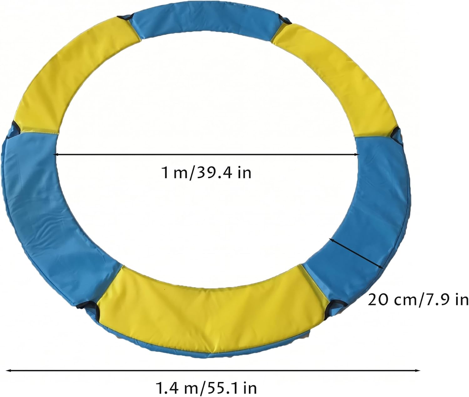 Trampoline Spring Cover - Trampoline Safety Pad with Inner Sponge Fits 4.59ft Outer Round Trampolines, Yellow & Blue Pad Replacement