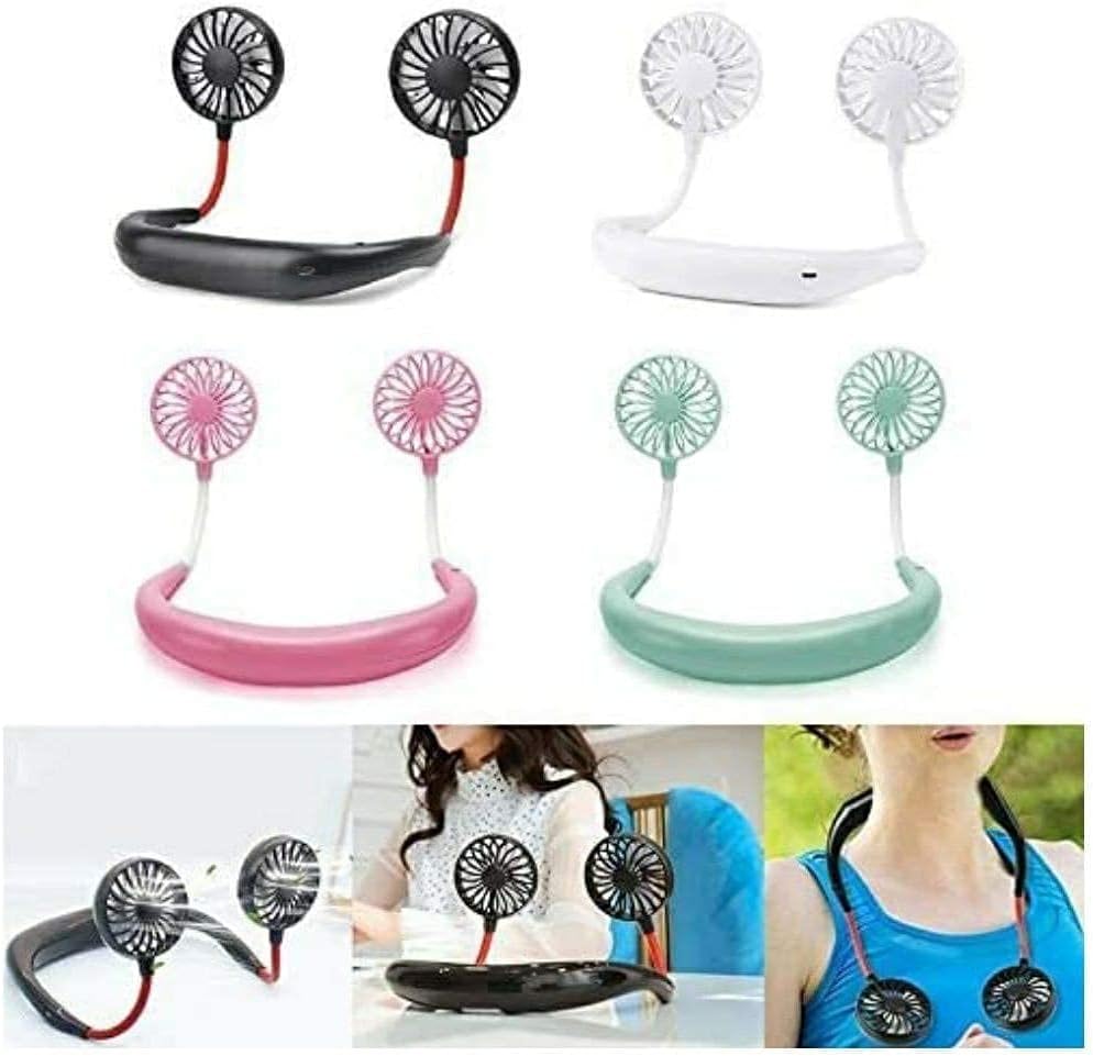 Rechargeable Neck Fan, Portable Hands-Free Bladeless Neck Fan (Black)1