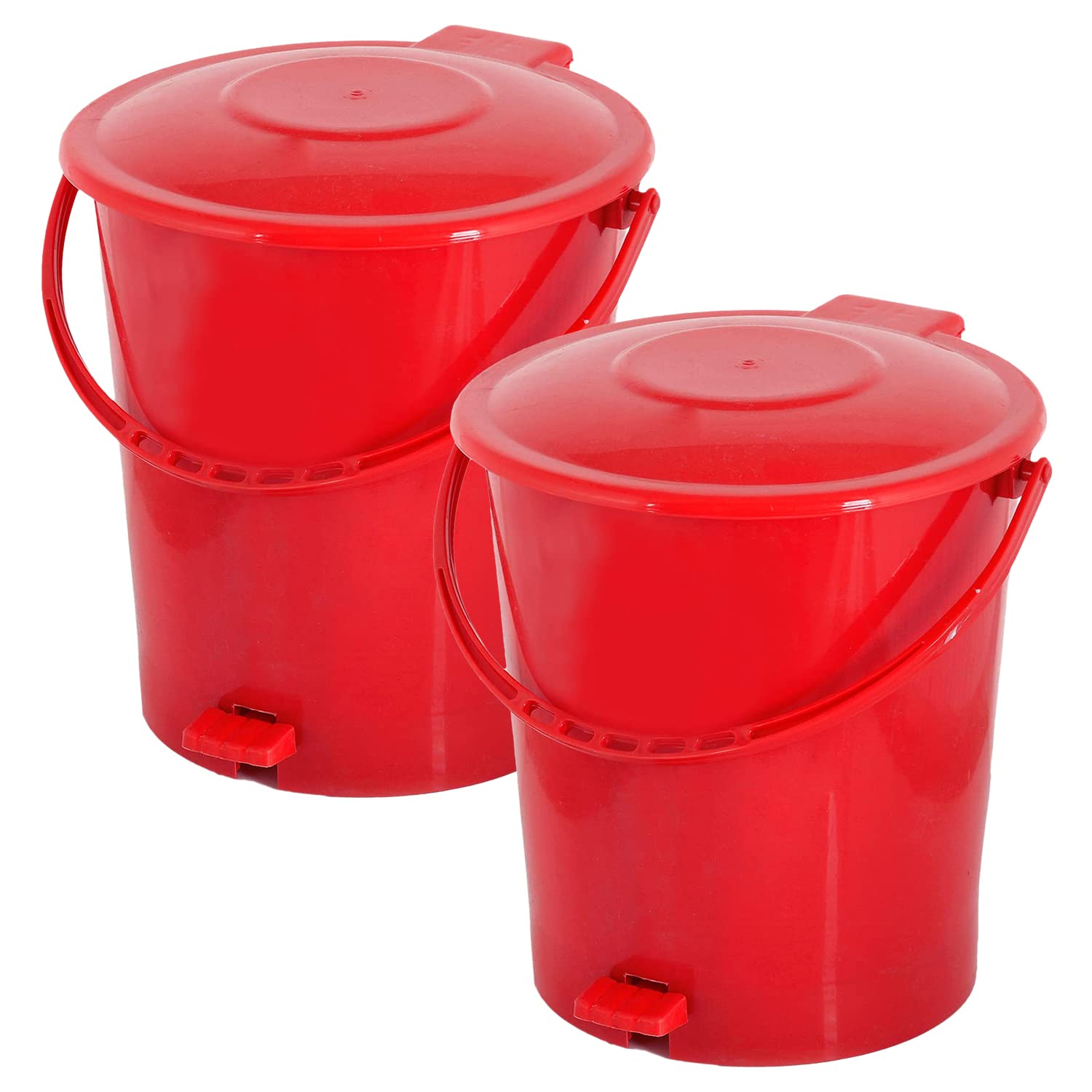Kuber Industries Pedal Dustbin|Plastic Pedal Dustbin|Kitchen Waste Paper Bin|Dustbin For Bedroom|10 Liter Dustbin|Pack of 2 (Red) (B0BS9L4317) Amazon Price History, Amazon Price Tracker