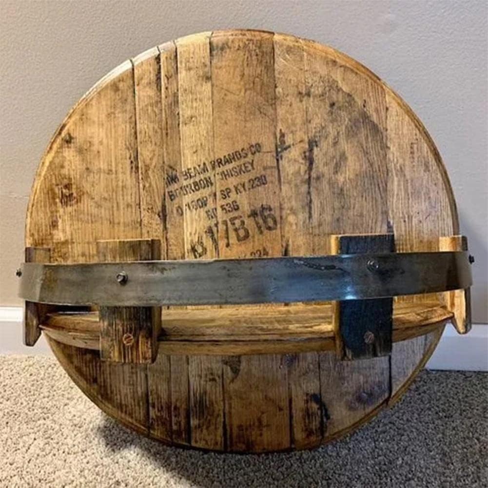 Handmade Wooden Wall Mounted Wine Rack Vintage Round Whisky Display Shelf nizer Countertop Freestanding Charms Wooden Barrel Wine Holder for Wine Bar & Home Décor
